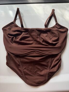 Victoria's Secret PINK Brown Scoop Neck  corset top